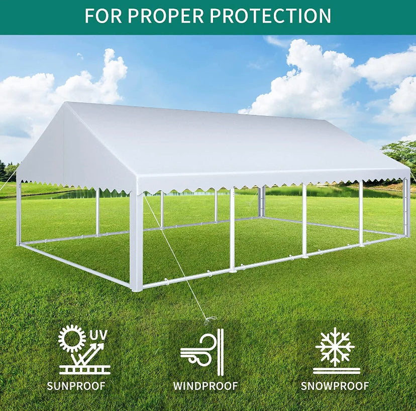 20x30ft Heavy Duty PVC Tent Wedding Event Party Shelter Galvanized Ripple Canopy