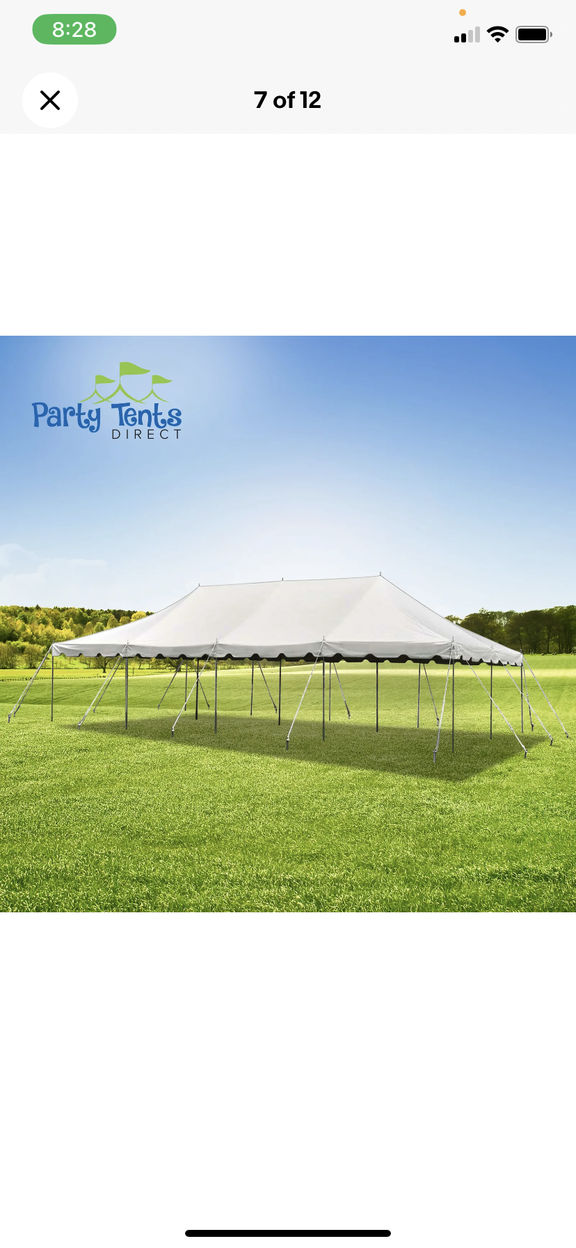 20x40 Canopy Pole Tent White For Event Wedding Party Gazebo Tailgate Backyard