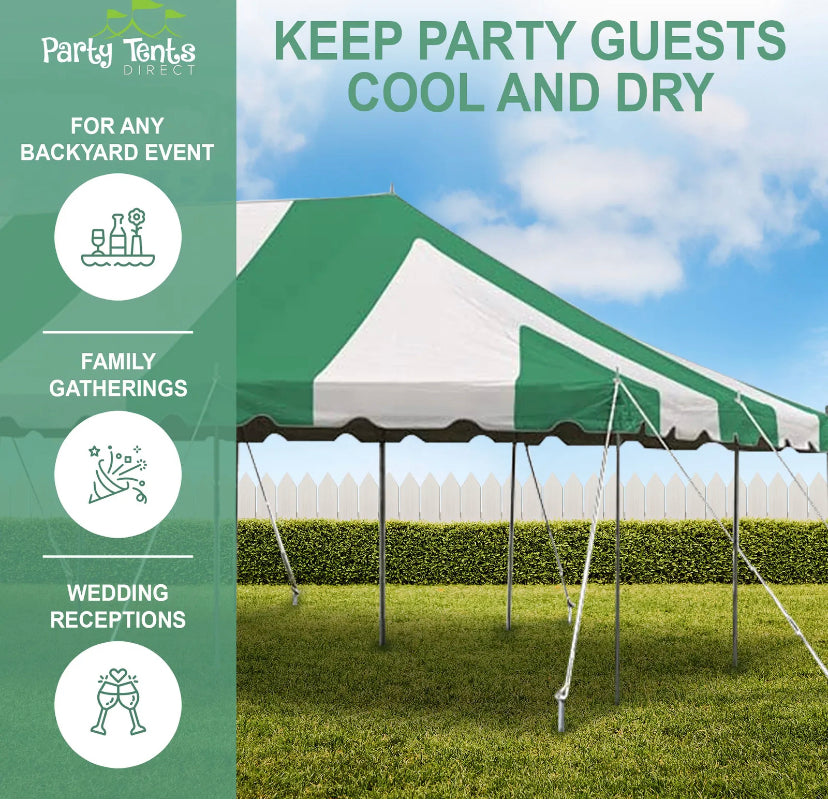 Green Canopy 20x40 Pole Tent PVC Vinyl Party Event Backyard Shelter Gazebo